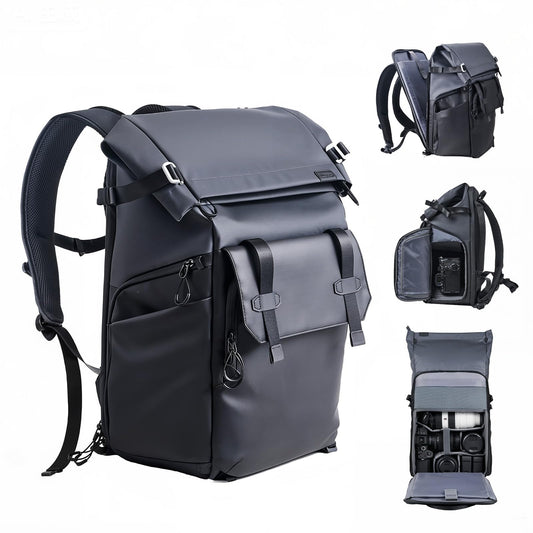 llano 25L Camera Backpack, Camera Bag for Sony Canon Nikon Drone, DSLR Mirrorless Bag for Photography, Expanable Rolltop Travel Backpack, 15,6"