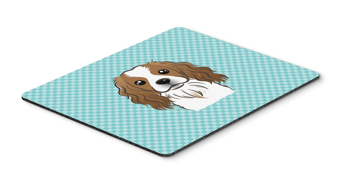 Caroline's Treasures BB1162MP Checkerboard Blue Cavalier Spaniel Mouse Pad, Hot Pad or Trivet for Home Office Gaming Working Computers Laptop Mouse