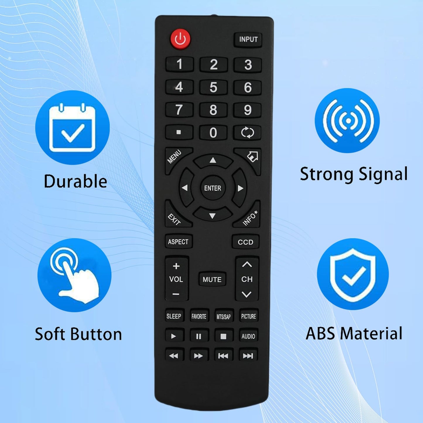 Replacement Remote Control for Dynex DX-37L200A12 DX-24L150A11 DX-15LD150A11 DX40L150A11 DX40L150A11E40ASZNKLWBUNNX DX40L150A11E40ASZNKLWBUXNX LCD LED
