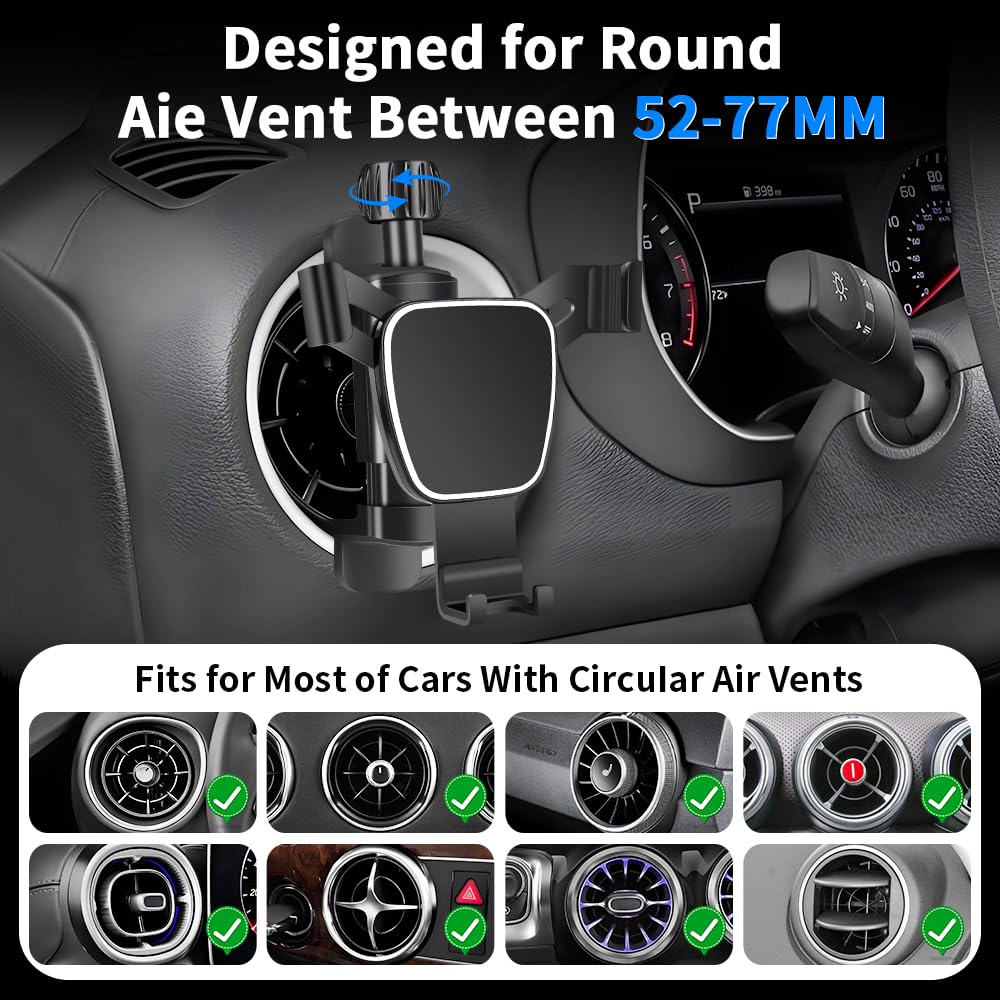LUNQIN Car Phone Mount Holder for Kia Forte 2019-2024?Kia Stinger 2018-2023 Auto Accessories Navigation Bracket Interior Circular Air Vent Decoration