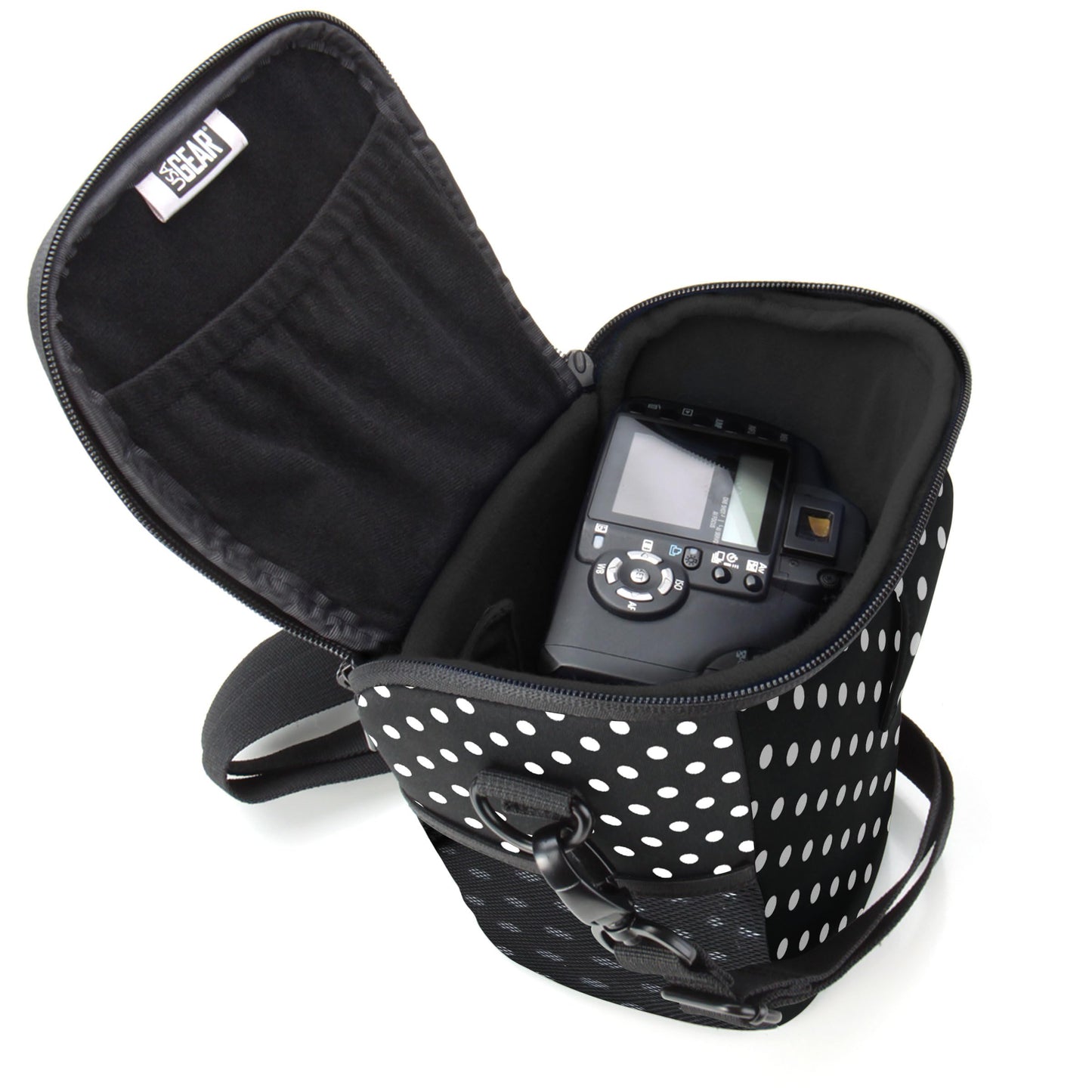 USA Gear DSLR Camera Case for Men and Women with Top Loading Accessibility, Adjustable Shoulder, Small Camera Sling Bag, Padded Handle - Camera