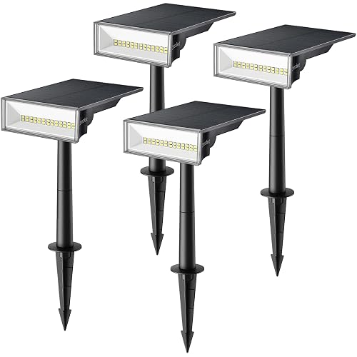 Consciot Solar Lights Outdoor, 6500K Daylight Solar Spotlights, Waterproof Landscape Lighting for Yard, Garden, Tree, Pathway, House, Patio, Outdoor