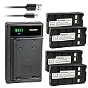 Kastar 4-Pack Battery and Smart USB Charger Replacement for Thomson CVM17 VM550 VM641 BP44 VM991L BP42 VM741, Radio Shack 23-388, Quasar VM-565 Quasar