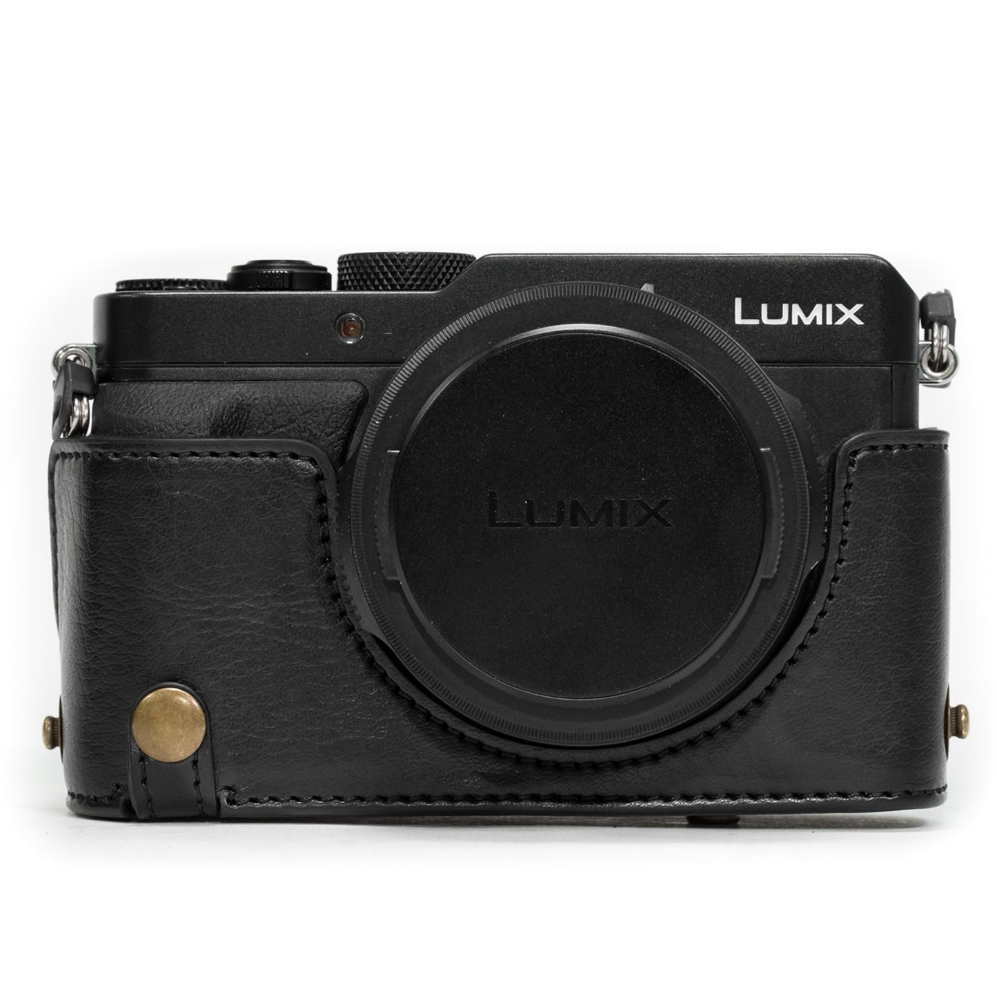 MegaGear Ever Ready Protective Leather Camera Case, Bag for Panasonic LUMIX LX100, DMC-LX100 Camera (Black) (Model: MG661)
