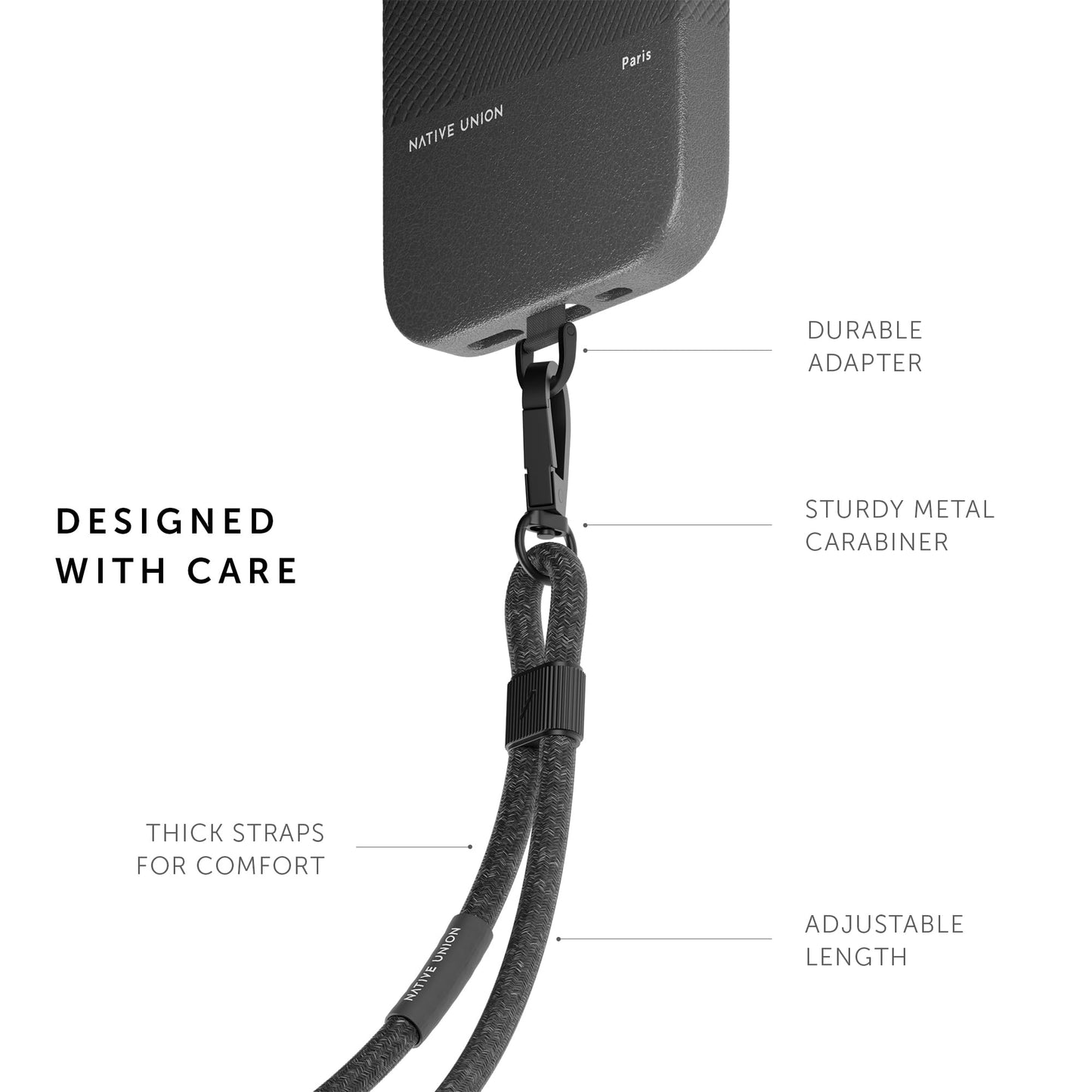 Native Union Universal Sling - Adjustable & Detachable Crossbody Strap - Made with 100% rPET Recycled Polyester - Universally Compatible with All
