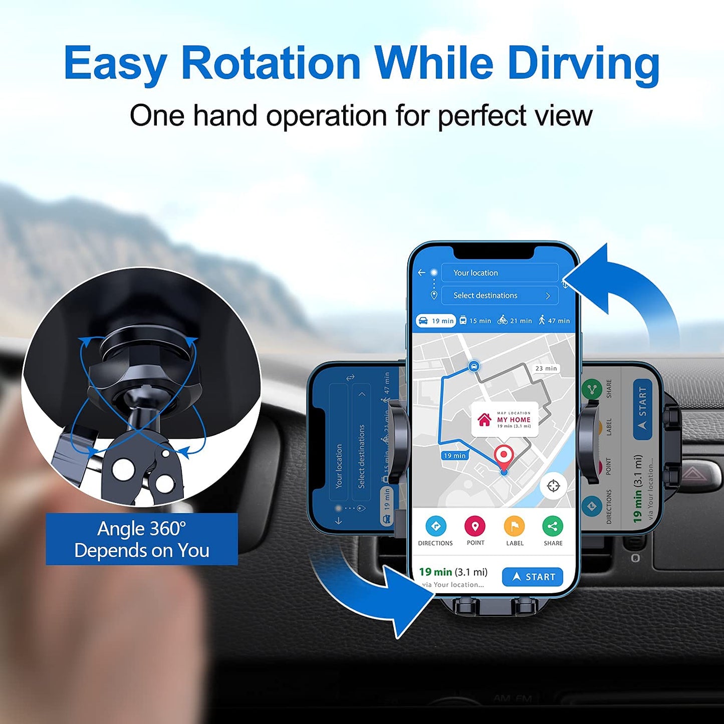 vanva Universal Air Vent Car Mount, [ Big Phones & Thick Case Friendly ] Cell Phone Holder for Car Hands Free Clamp Cradle Vehicle fit for All Apple