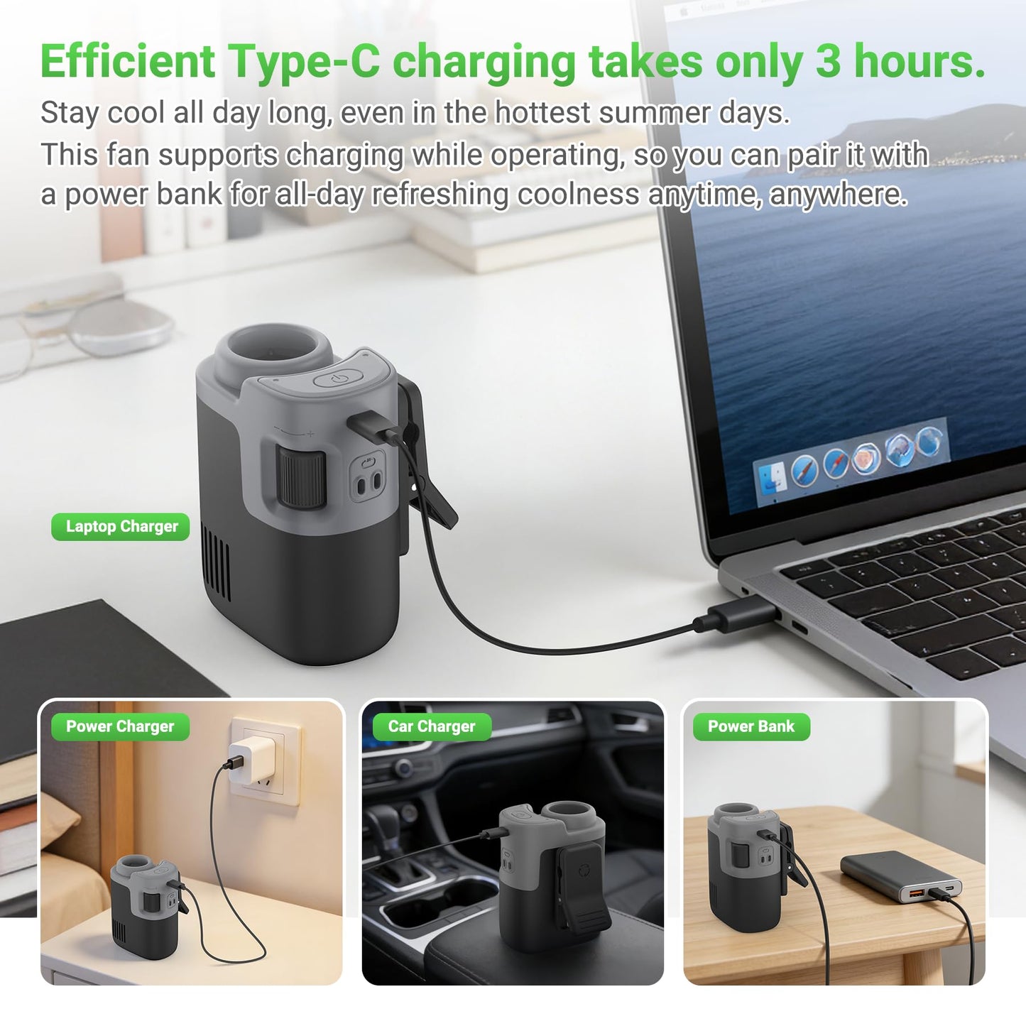 SUROCASE Portable Waist Fan, 16000RPM Brushless Belt Fan, 18Hour 100 Speeds 5 Modes Long Runtime