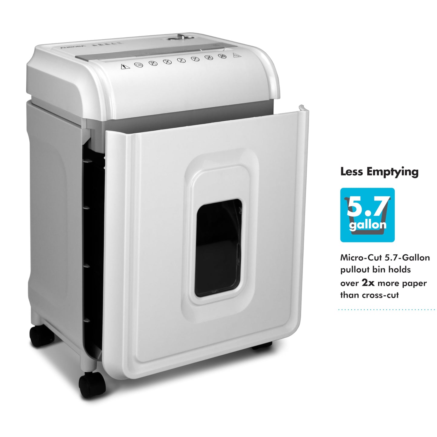 Aurora High-Security 12-Sheet Micro-Cut Paper/CD and Credit Card Shredder with 5.7 Gallon Pullout Basket / 60 Mins Running Time/Security Level P-4