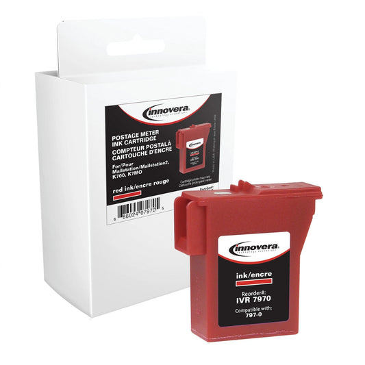Innovera 7970 880 Page-Yield Remanufactured Cartridge with 797-0 Postage Meter, Red