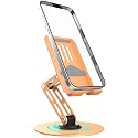 HZZADZXW 360° Rotating Cell Phone Stand for Desk, Adjustable Foldable Aluminum Phone Holder with Anti-Slip Base, Sturdy Desktop Stand Compatible