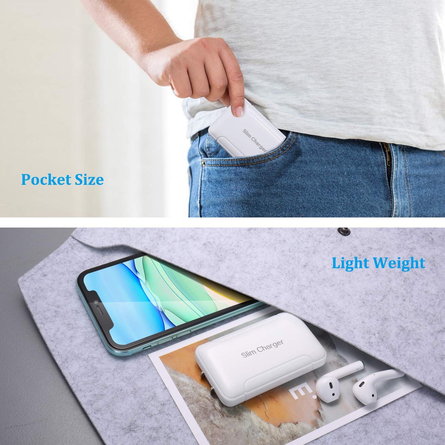 USB Charger Plug, Excgood Ultra Compact USB Wall Charger Foldable Wall Plug Compatible with Home Camera, iPhone 16 15 14 13 Pro Max/12/11/Xr/Xs/X