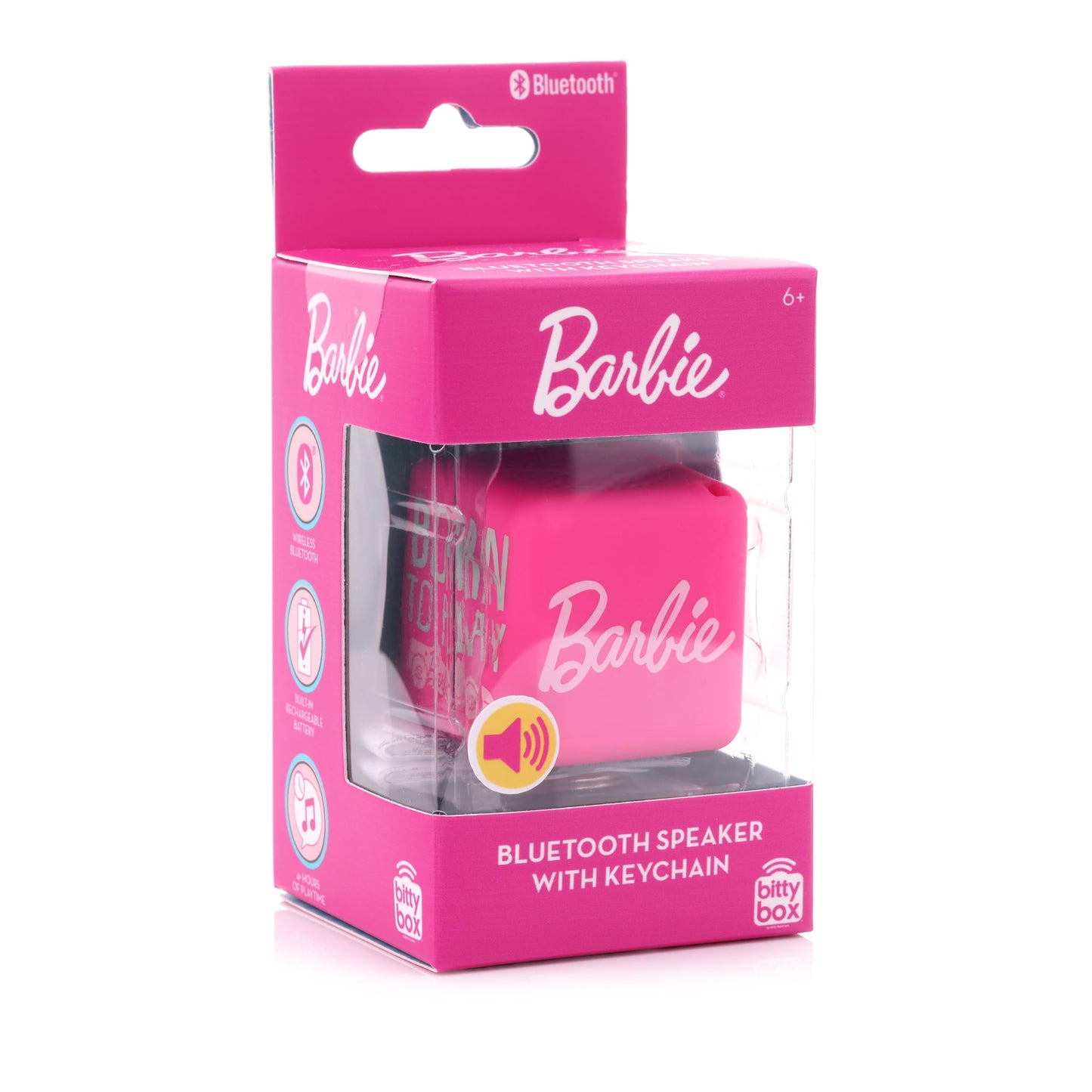 Bitty Boomers Mattel: Barbie - Barbie Phrases - Bitty Box 1.3 Inch Keychain Bluetooth Speaker