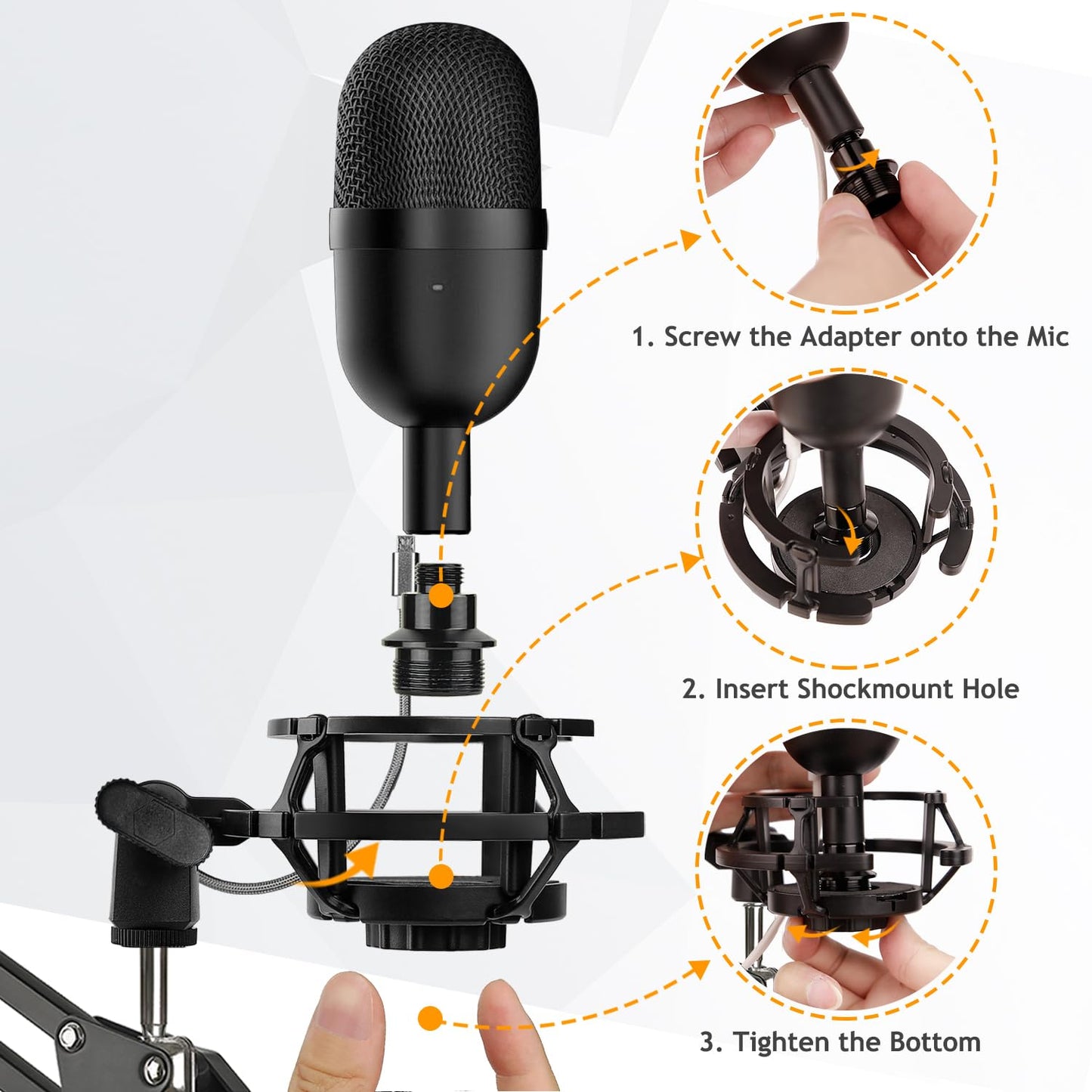Razer Seiren Mini Boom Arm Mic Stand with Pop Filter, Shock Mount, Upgraded Heavy Duty Clamp, Adjustable Suspension Scissor Boom Arm Stand for Razer