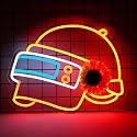 WonderfulLife Helmet Game Neon Sign for Game Zone Decor, Led Lights for Man Cave Play Room Internet Bar or Bedroom Decoration.5V USB Powered,Easy