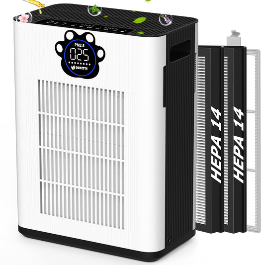 DAYETTE Pet Air Purifier for Home Large Room 3400 Ft², TVOC & PM2.5 Sensors