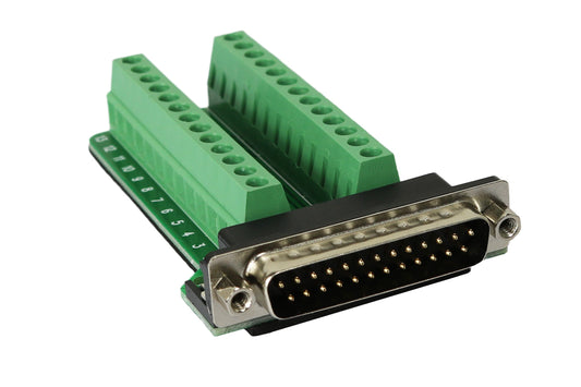 Twinklebay Connector Db25 D-sub Male Plug 25-pin Port Terminal Breakout PCB Board