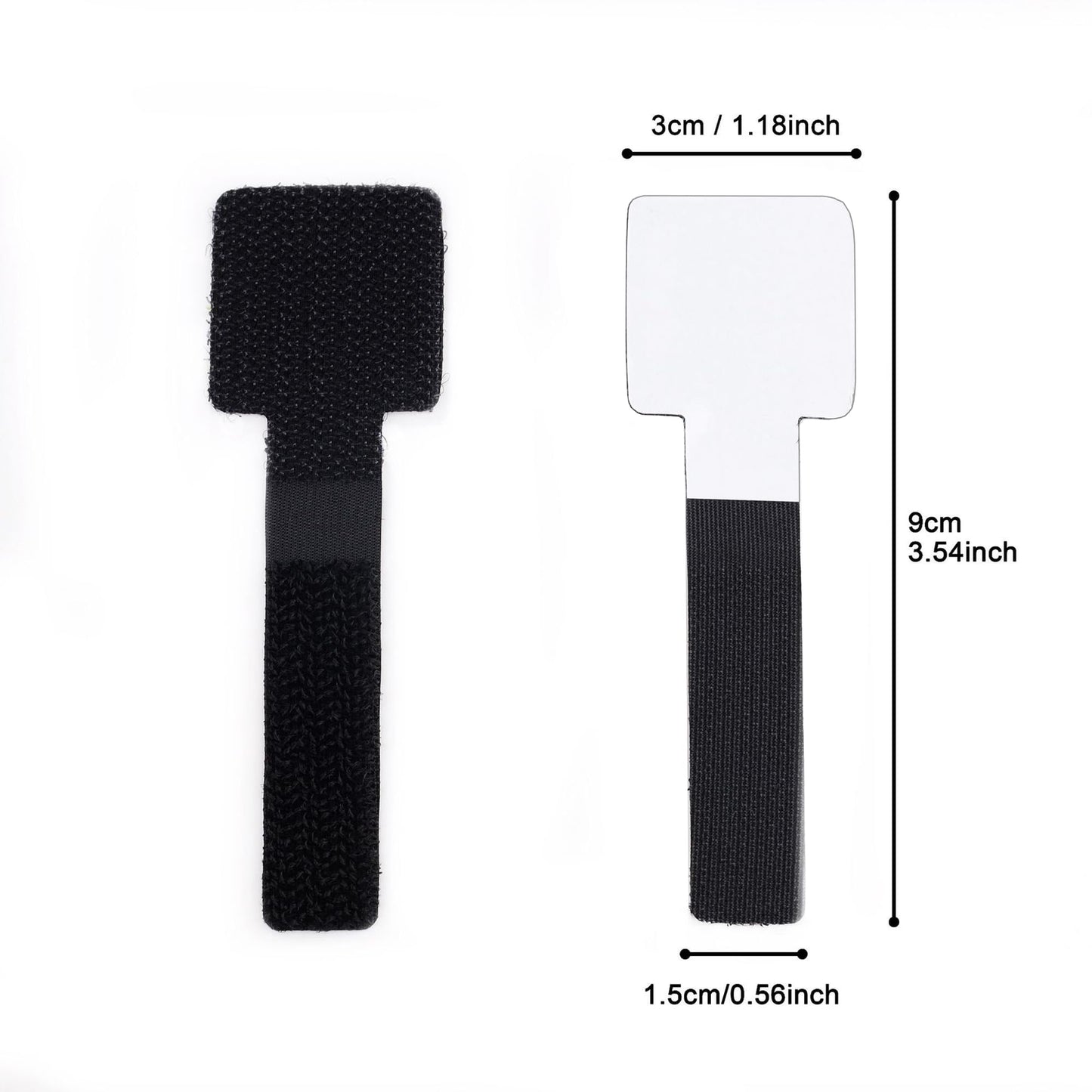Oruiiju 60PCS Hook and Loop Cable Ties, Self Adhesive Hook and Loop Cable Ties,Cable Clip, Household & Office Essentials - Black