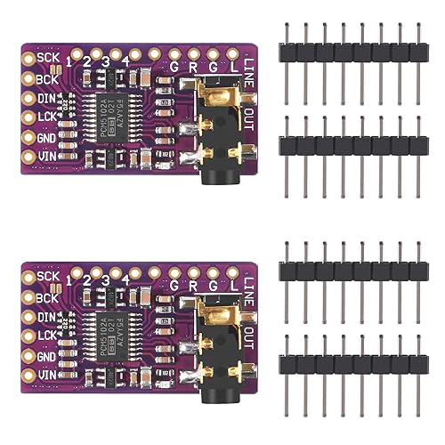 AITRIP 2 pcs PCM5102 I2S IIS Lossless Digital Audio DAC Decoder Module Stereo DAC Digital-to-Analog Converter Voice Module Compatible with Arduino