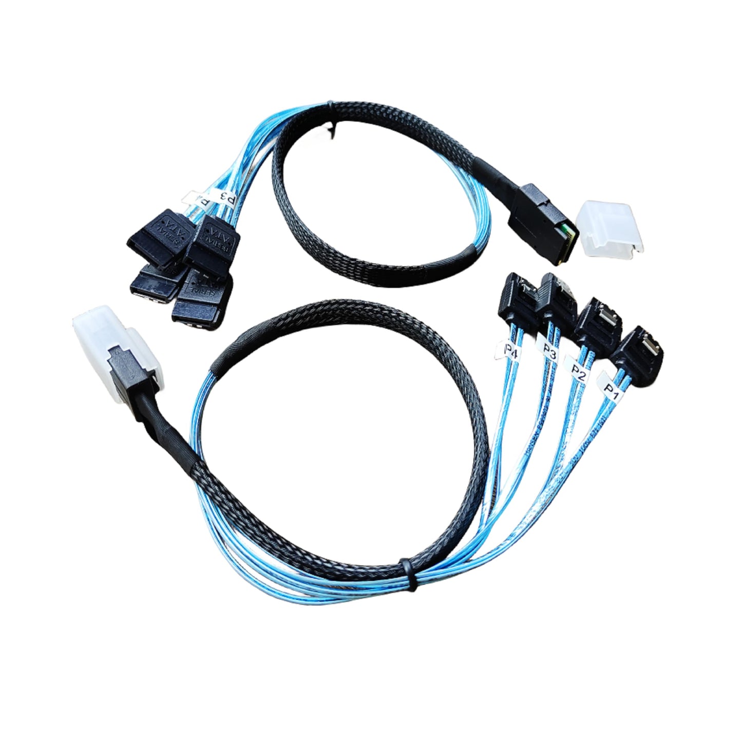 SVNXINGTII 2-Pack 1M SFF-8087 to 4x SATA Cable, 24Gbps, Internal Mini SAS to SATA Data Transfer