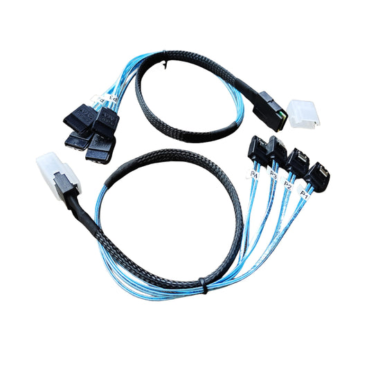 SVNXINGTII 2-Pack 1M SFF-8087 to 4x SATA Cable, 24Gbps, Internal Mini SAS to SATA Data Transfer