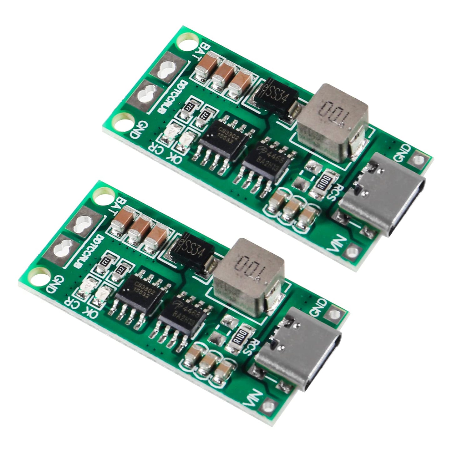 2PCS USB C BMS Step-up Boost Module 2S 3S 4S 1A 2A 4A 18650 Lithium Battery Charger Board for Li-Po Polymer Power Bank (3S 1A)