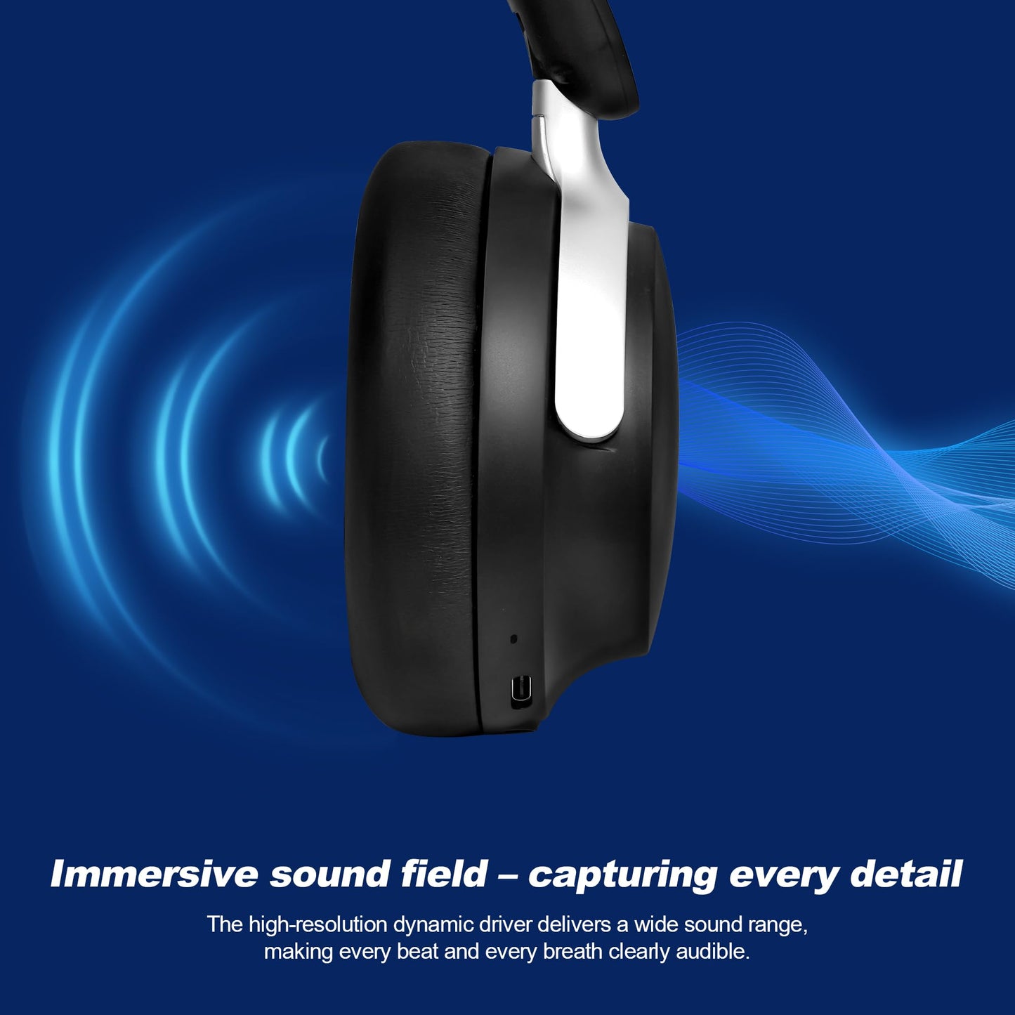 Anjetsun Wireless Headphones Over Ear with ANC, 80H Playtime, Fast Charge, Active Noise Cancelling & Transparency Mode, Comfortable Wireless…