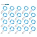 FELISHINE 20 Packs Fairy String Lights, 6.6FT 20 LEDs Battery Operated Silver Copper Wire Starry String Light for DIY Party Christmas Costume Wedding