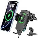 bokilino Wireless Car Charger, 15W Fast Charging [Auto Clamping] [Auto Alignment] Phone Holders for Your Car Dashboard Windshield Air Vent Car