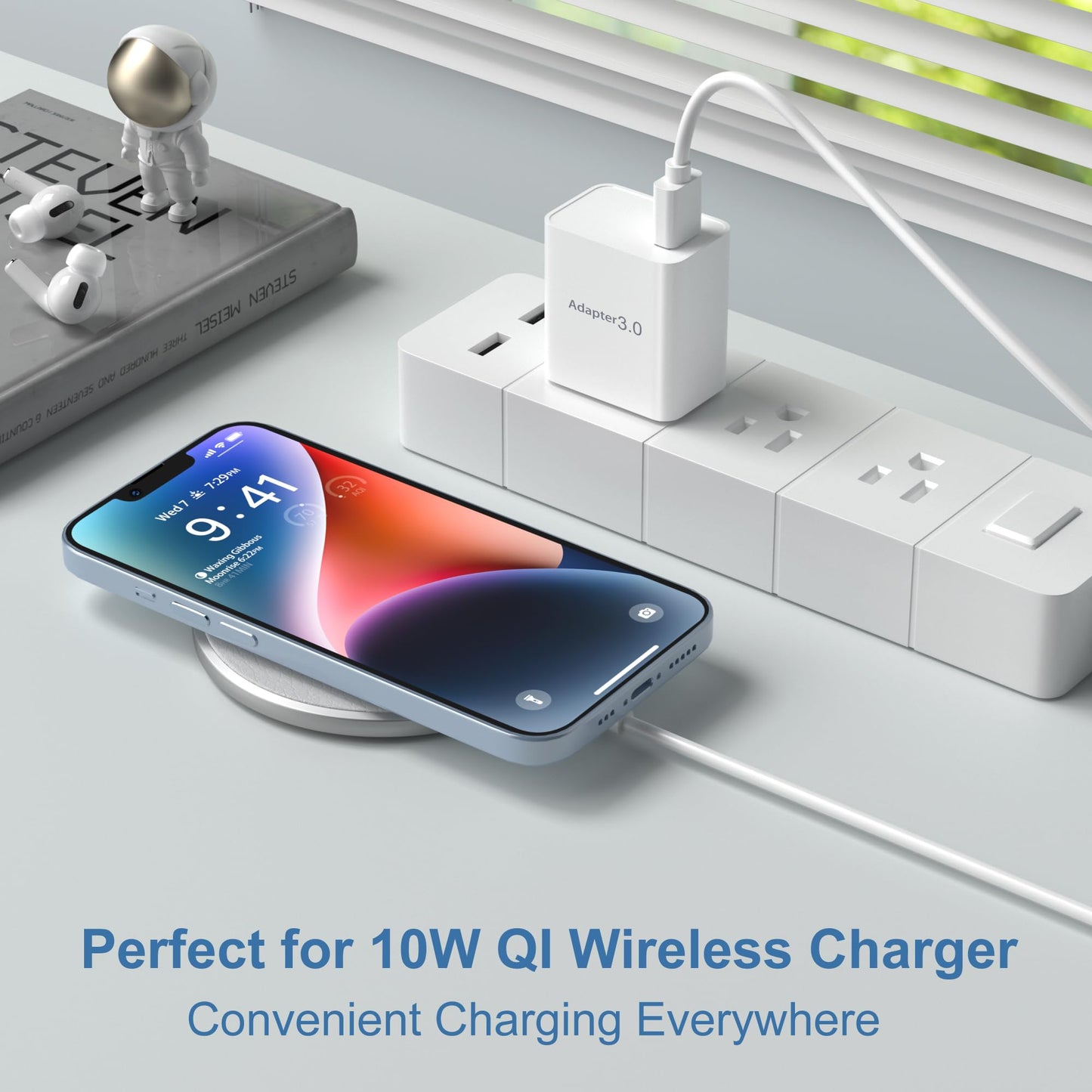 USB Wall Plug, OKRAY 2-Pack 18W Fast Charging Block 5v/3a Type A Box