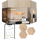 Nanoleaf Elements Wood Look Smart Wall Lights, Hexagon LED Wall Lights Work with Alexa Google Assistant, Home Wall Decor for Living Room with Music
