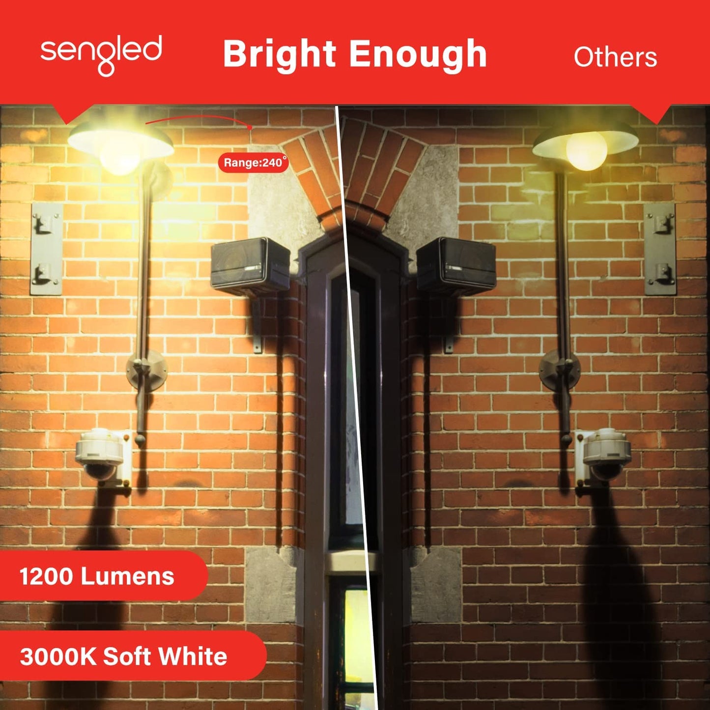 Sengled Dusk to Dawn Light Bulbs Outdoor, A19 LED Sensor Bulbs 4 Pack, 3000K Soft White 1200 Lumens, 75W Equivalent 10.5W, E26 Base Automatic On/Off