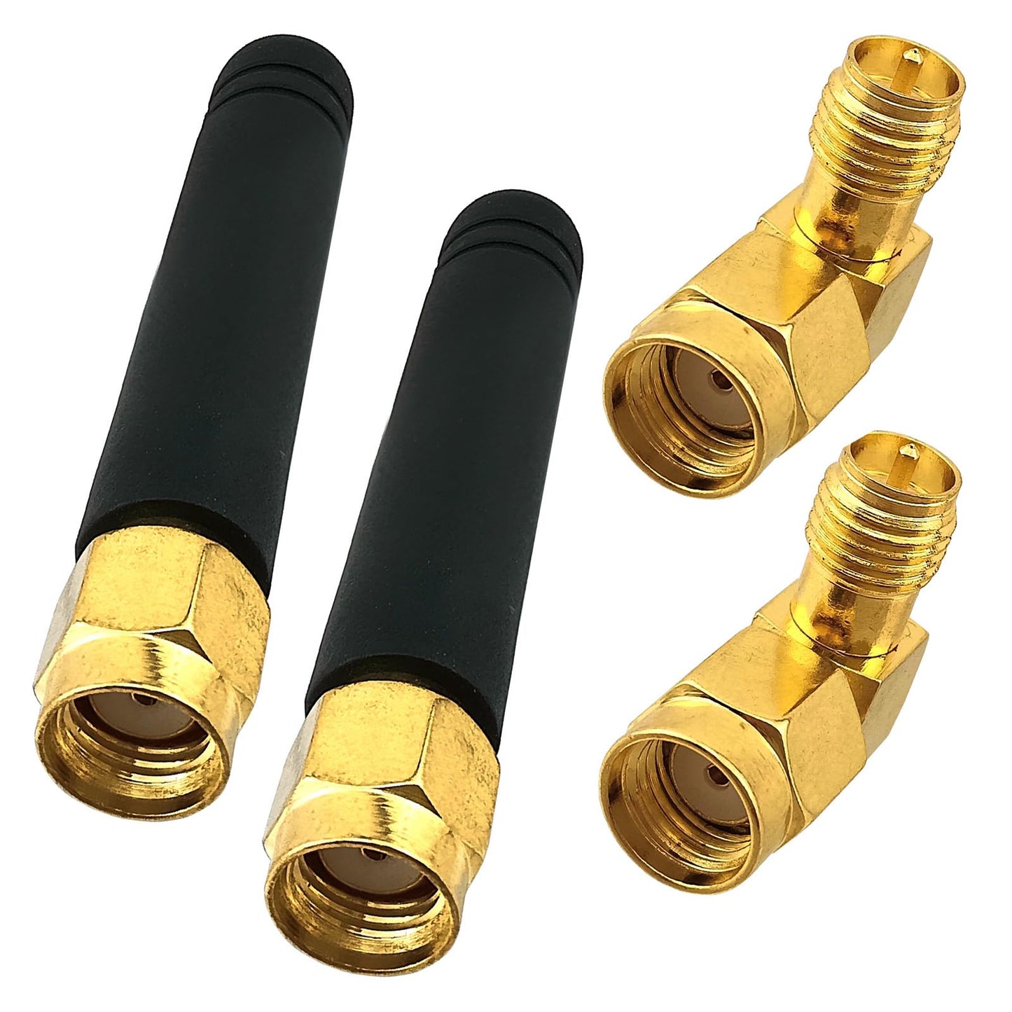 QAREQU Small Wireless Antenna (2-Pack) 2.4GHz 5.8GHz 2dBi RP-SMA Hole for WiFi Bluetooth Computer PC Network LAN