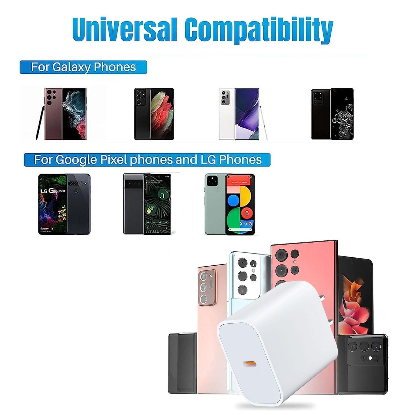 USB C Charger,for iPhone Charger, 30W 3-Piece Set with 3 6-Foot USB c Cable, Compatible with iPhone 17/17 Plus/17 Pro/17 Pro Max/16/16 Plus/16 Pro