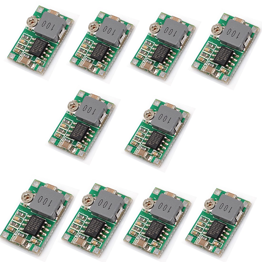 Oiyagai 10Pcs Mini 360 MP2307 DC-DC Buck Converter Step Down Power Supply Module Adjustable 4.75V-23V to 1V-17V for Arduino RC DIY Projects