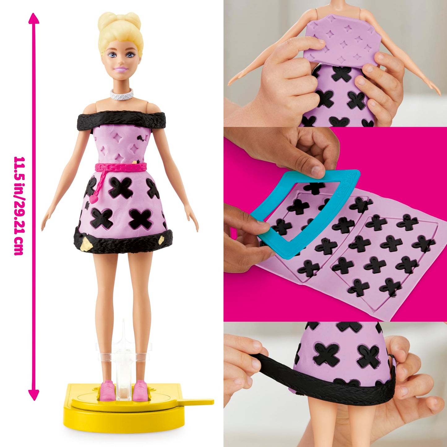 Play-Doh Barbie Designer Fashion Show Set, Make Doll Clothes with 21 Fashion Accessories & Modeling Compound, Kids Arts & Crafts for Girls & Boys 5+