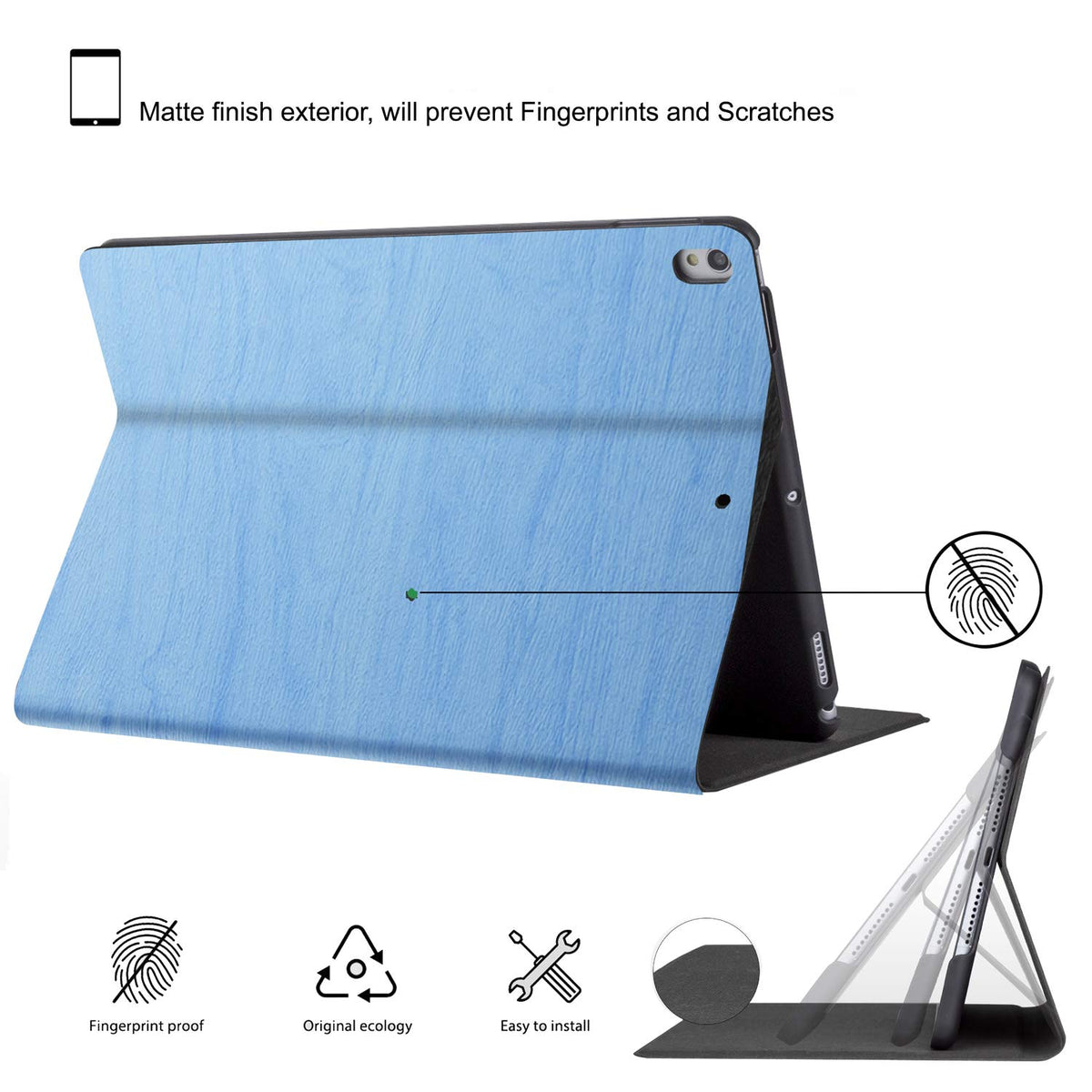 DuraSafe Cases for iPad PRO 9.7 Inch 2016 [ PRO 9.7 2016 ] A1673 A1674 A1675 MLMP2LL/A MM172LL/A MLMN2LL/A MLMW2LL/A Tree Texture Folio Smart Cover