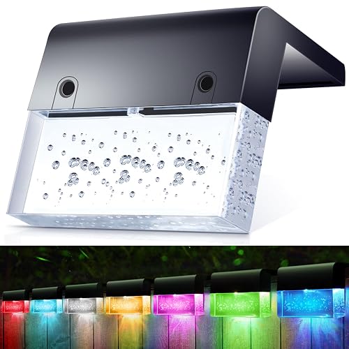 SUNFACE Solar Deck Lights, 6 Pack Solar Fence Lights Outdoor Step Lights, Solar Stair Lights Waterproof for Patio, Stairs, Railing, Garden & Pool