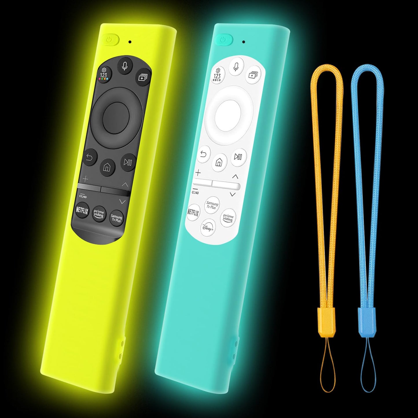 [2 Pack] Climberer Remote Cover for Samsung Flat Smart TV Remote, Silicone Protective Case for Samsung SolarCell Remote 2021-2025 BN59-01388A Glow in