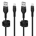 Belkin BoostCharge Pro Flex Braided USB Type A to Lightning Cable (2M/6.6FT), MFi Certified Charging Cable for iPhone 13, 12, 11, Pro, Max, Mini, SE…