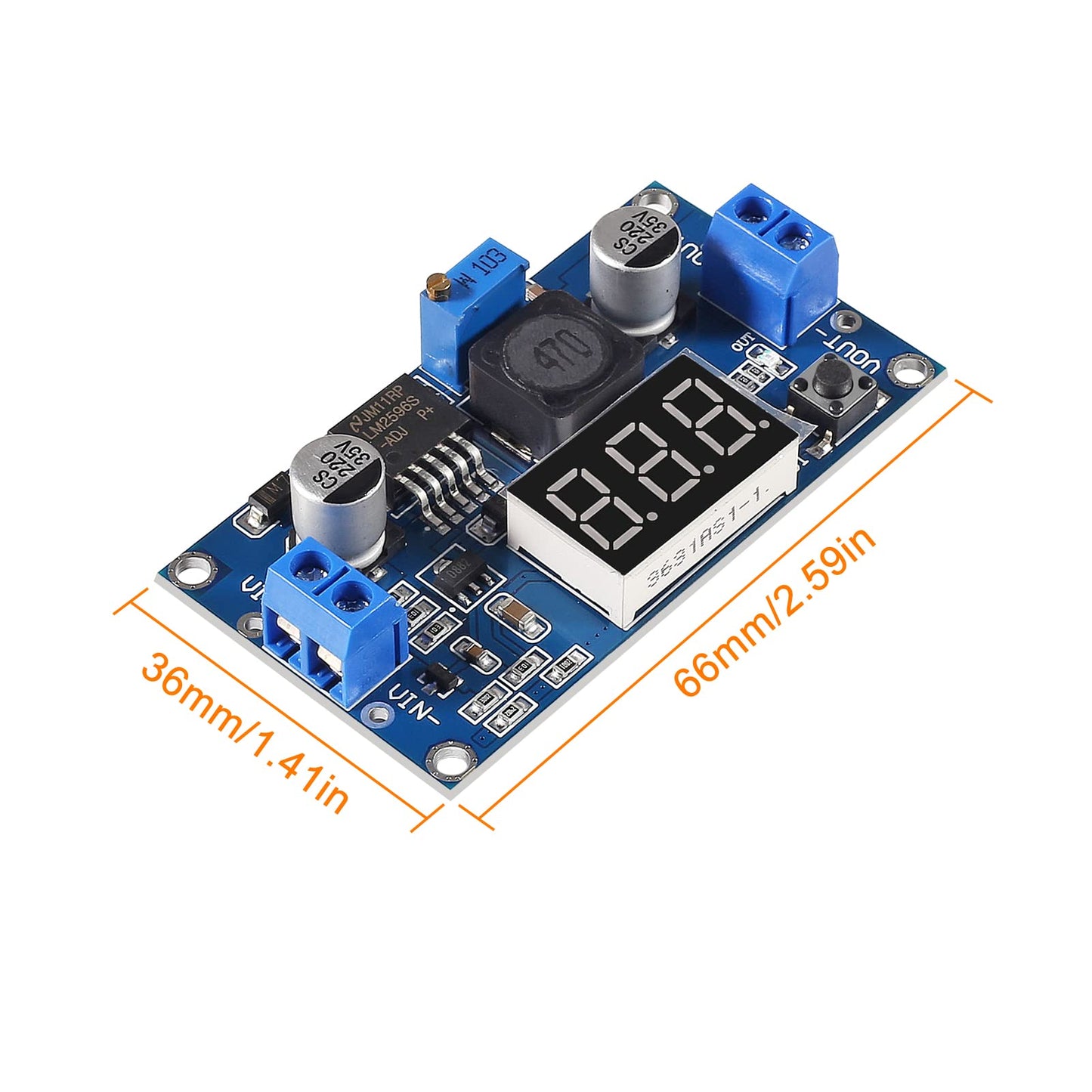 Diitao 3pcs LM2596 LM2596S Buck Converter DC-DC 4-40V to 1.25-37V 2A Reduced Voltage Regulator Power Modules Adjustable Board Step Down Module…