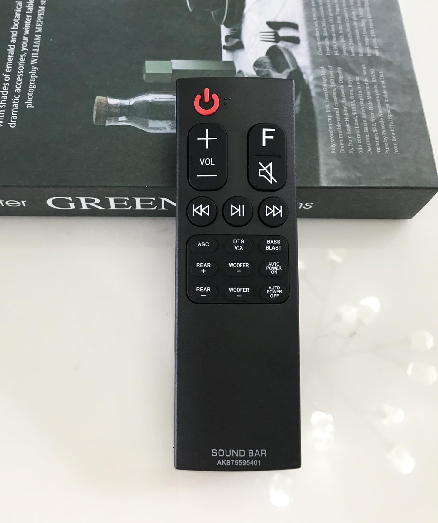 Replacement Remote Control AKB75595401 for LG SK5Y SK5R SL4Y SL5Y SKM5Y SPK5B-W AKB75595402 Soundbar
