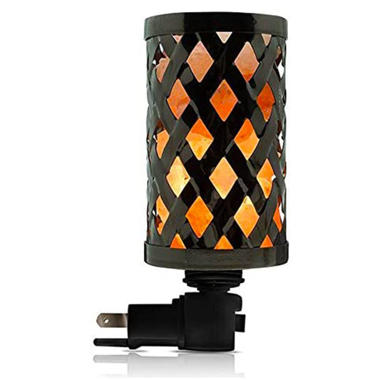 Himalayan Glow Night Light Basket Salt Lamp, Lattice Style Rotatable Wall Plug, Ideal Gift for Home Decor