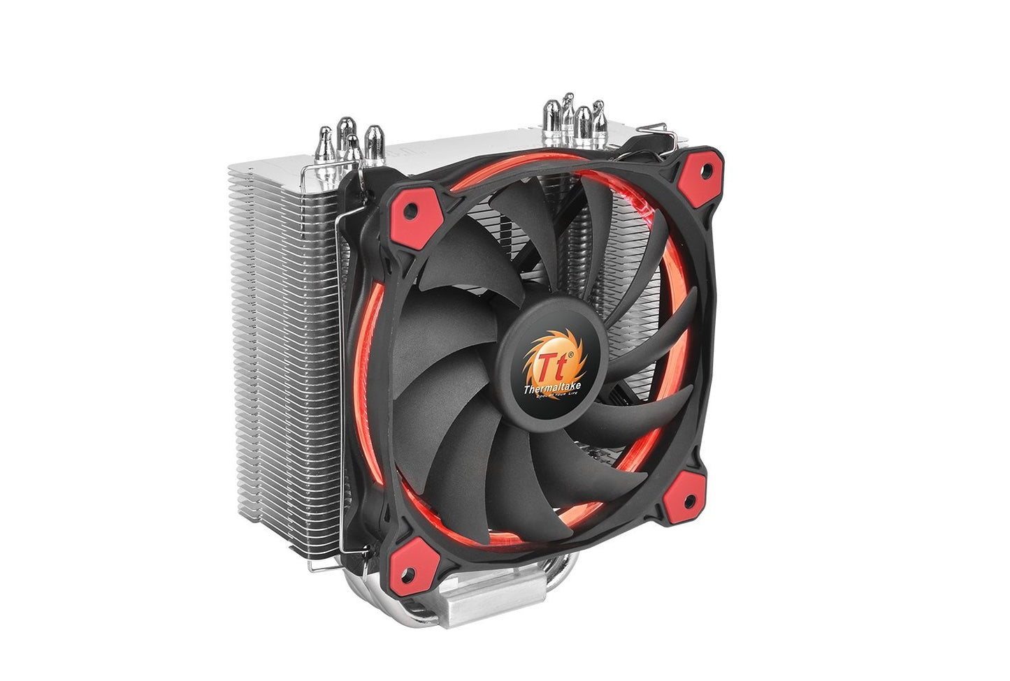 Thermaltake RIING Silent 150W LGA1200 AM4 Ready Intel/AMD 120mm High Airflow LED Fan CPU Cooler, Red, CL-P022-AL12RE-A