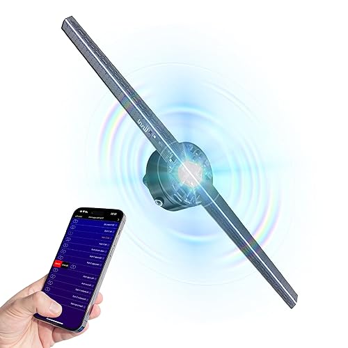 LUMINA 12.5" 3D Holographic Fan, Hologram Fan with 3D Video Projector Display, IOS/Android Wi-Fi App Control, 1024x256px HD Resolution, Bluetooth
