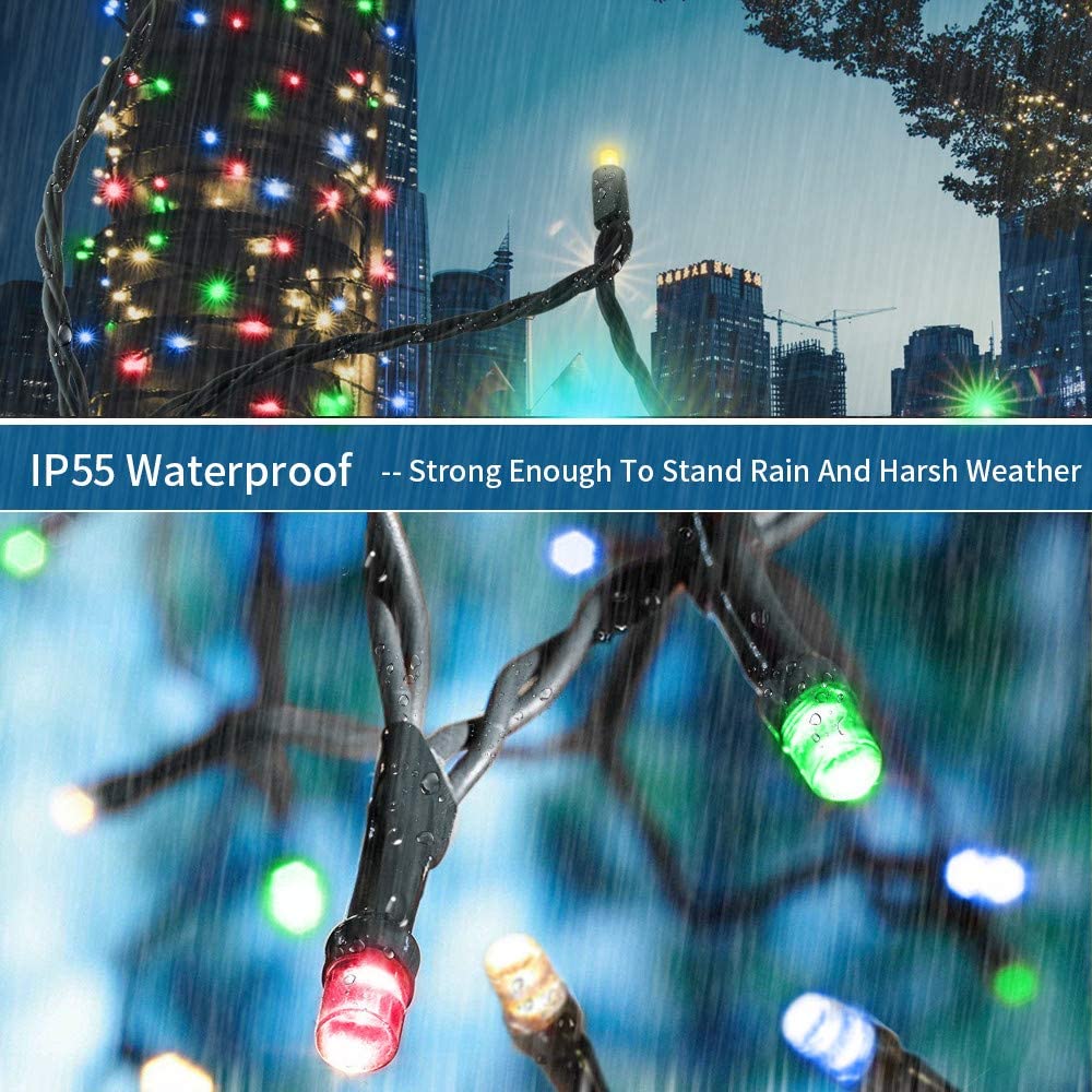 Haili 105FT 300 LED Christmas Lights Outdoor Waterproof, 8 Mode Connectable String Lights for Christmas Tree, Wedding, Party, Patio, House Christmas
