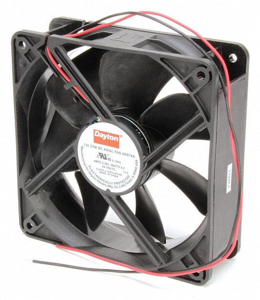 Dayton Square Axial Fan, 4-11/16" Width, 4-11/16" Height, 24VDC Voltage