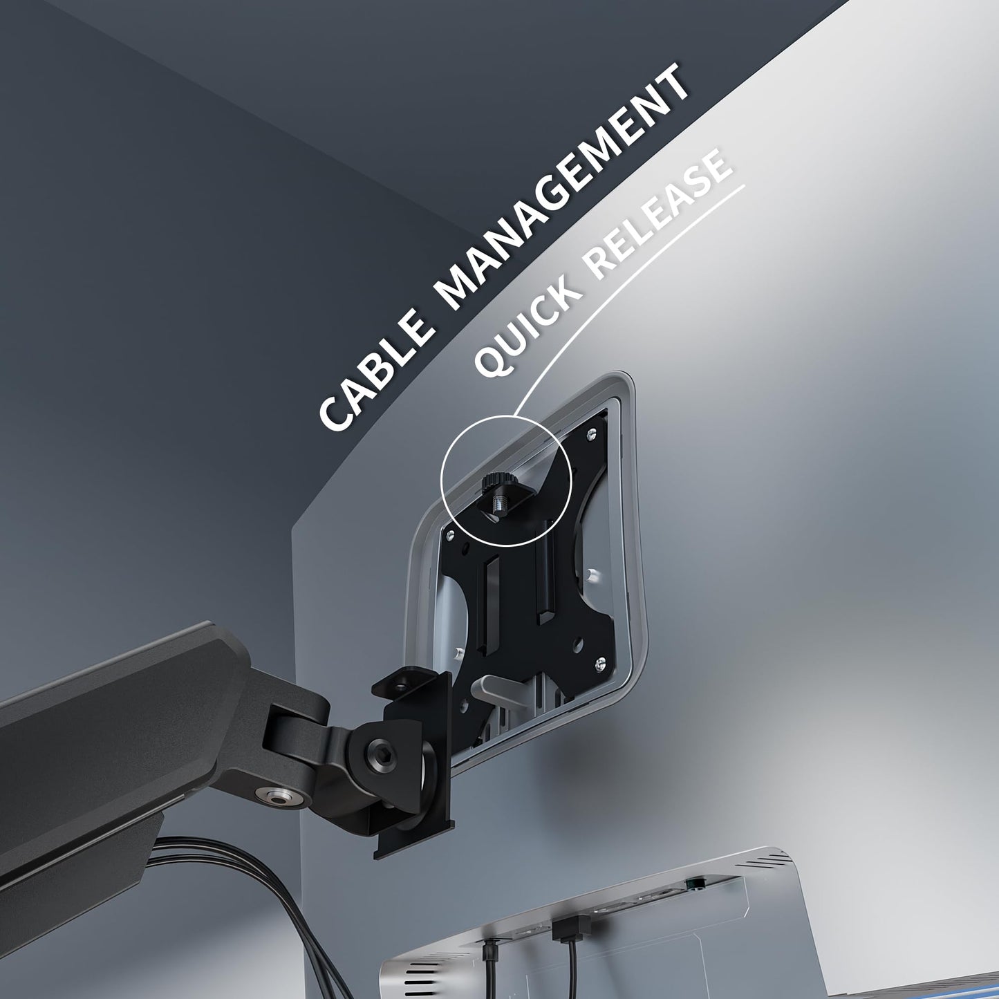 Single Monitor Arm Desk Mount?Gas Spring Monitors Arm for 17-32 inch Screens,Adjustable Computer Monitors Stand up to 4.4 to 19.8 lbs,Vesa Mount