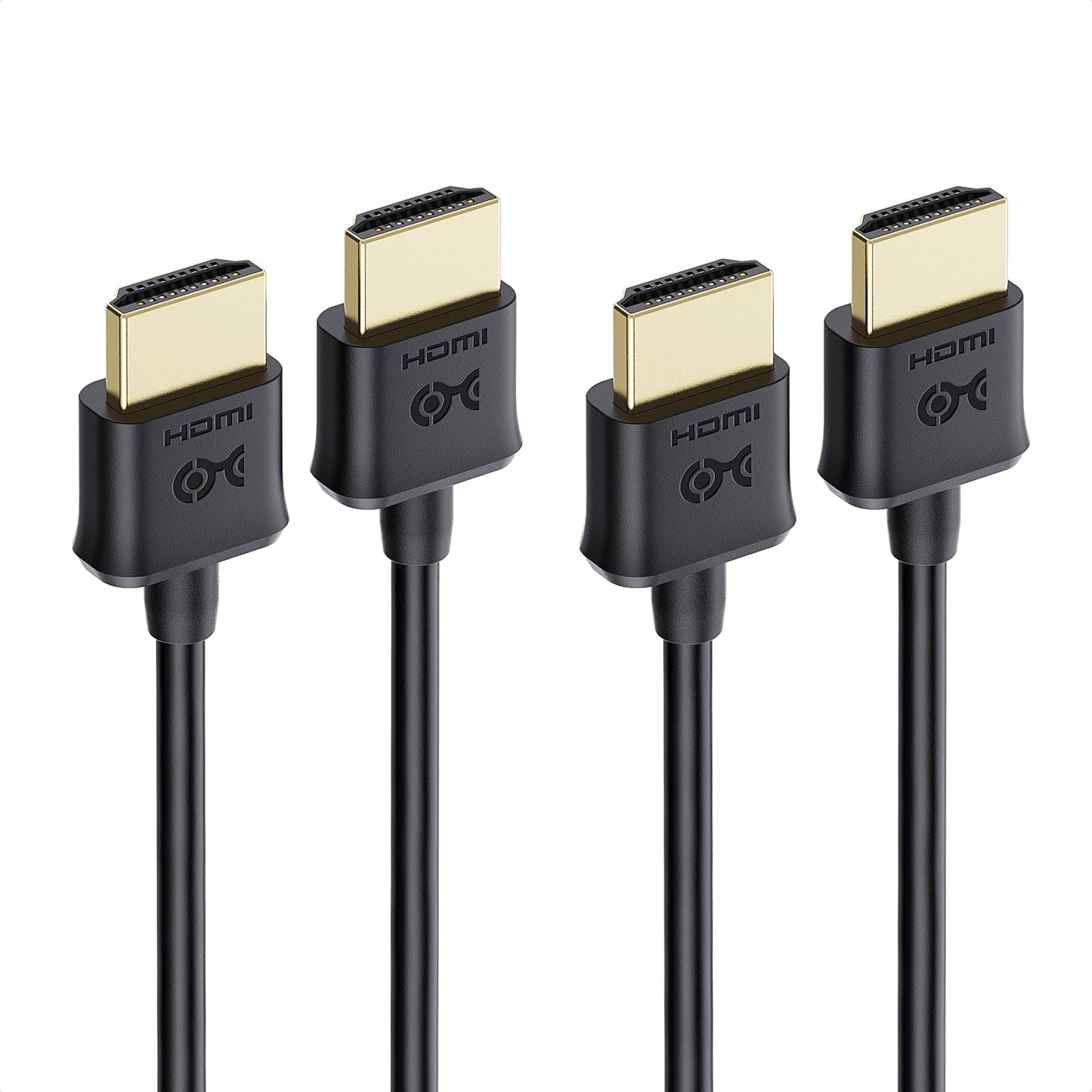 Cable Matters 2-Pack Ultra Thin HDMI Cable 6 ft, Support 4K@60Hz, Ultra Slim HDMI Cable 4K Rated with Ethernet, HDR Support for PS5, Xbox Series X/S