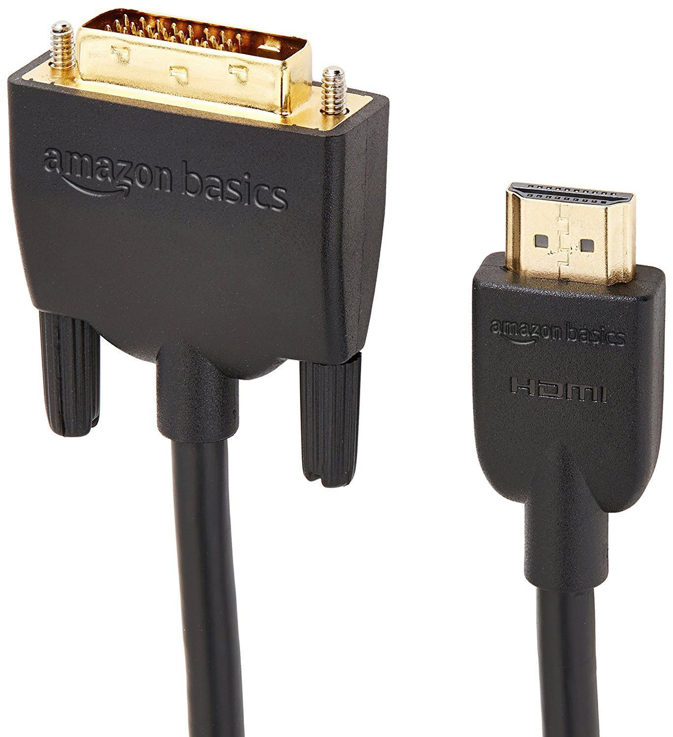 Amazon Basics HDMI-A to DVI (Male) Adapter Cable, Bi-Directional 1080P, Gold-Plated, 10 ft/3 m, Single Pack, Black