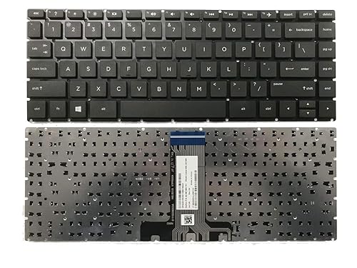 Compatible US English Black Laptop Keyboard (Without Frame) Replacement for HP 240 G6 245 G6 246 G6